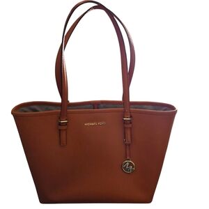 Michael Kors Jet Set Travel Large Orange Tote Saffiano Leather